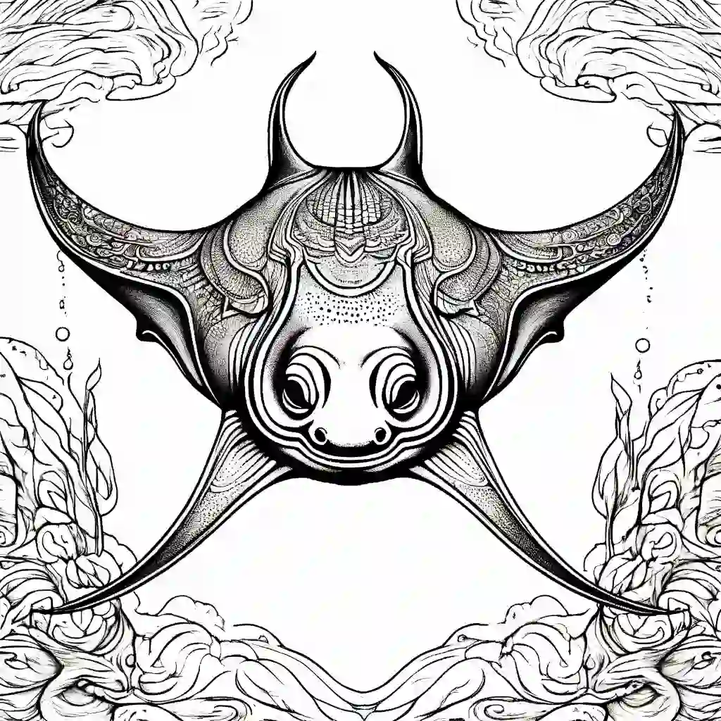 Manta Rays coloring pages